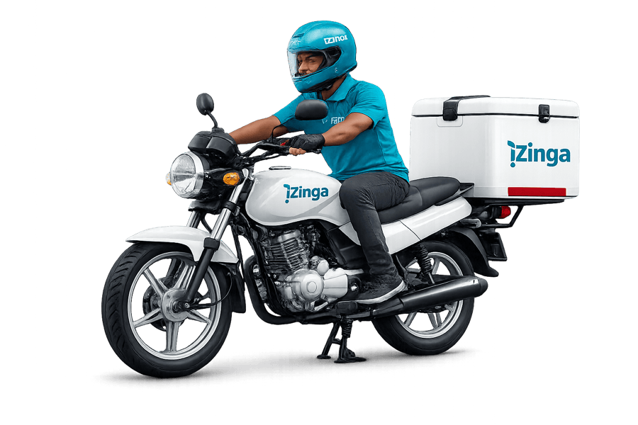 iZinga delivery driver on a bicycle